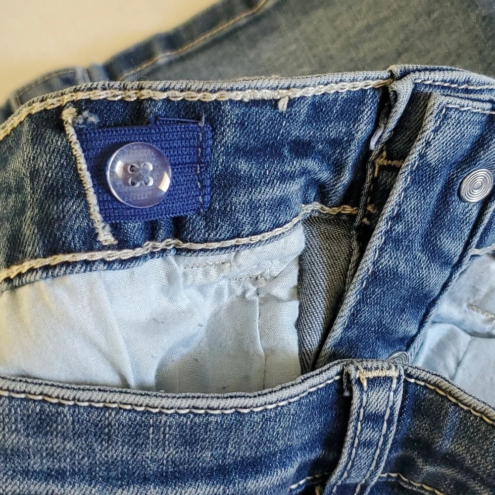 Denim Mini Jean Skirt Button Front Sz 10